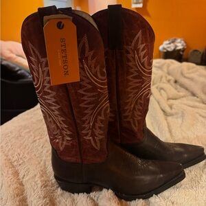 Stetson Two-Tone Leather Cowboy Boots